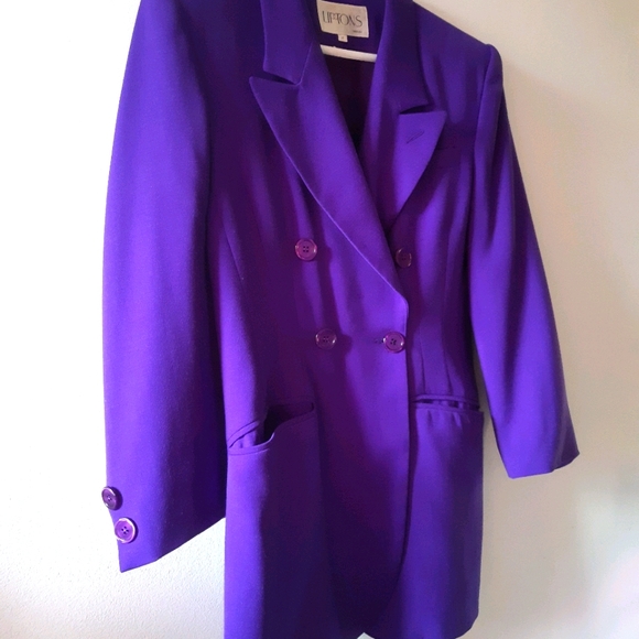 Vintage Purple Blazer 100% Wool - Picture 3 of 9